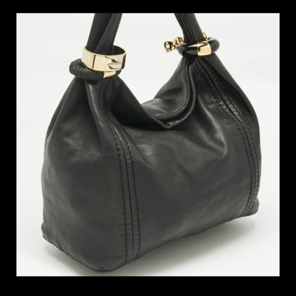 JIMMY CHOO Hobo Bracelet Black Leather Bag - Picture 14 of 16